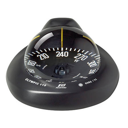 Plastimo Olympic 115 Sailboat Compass - Black - Universal Balance (White also Available)